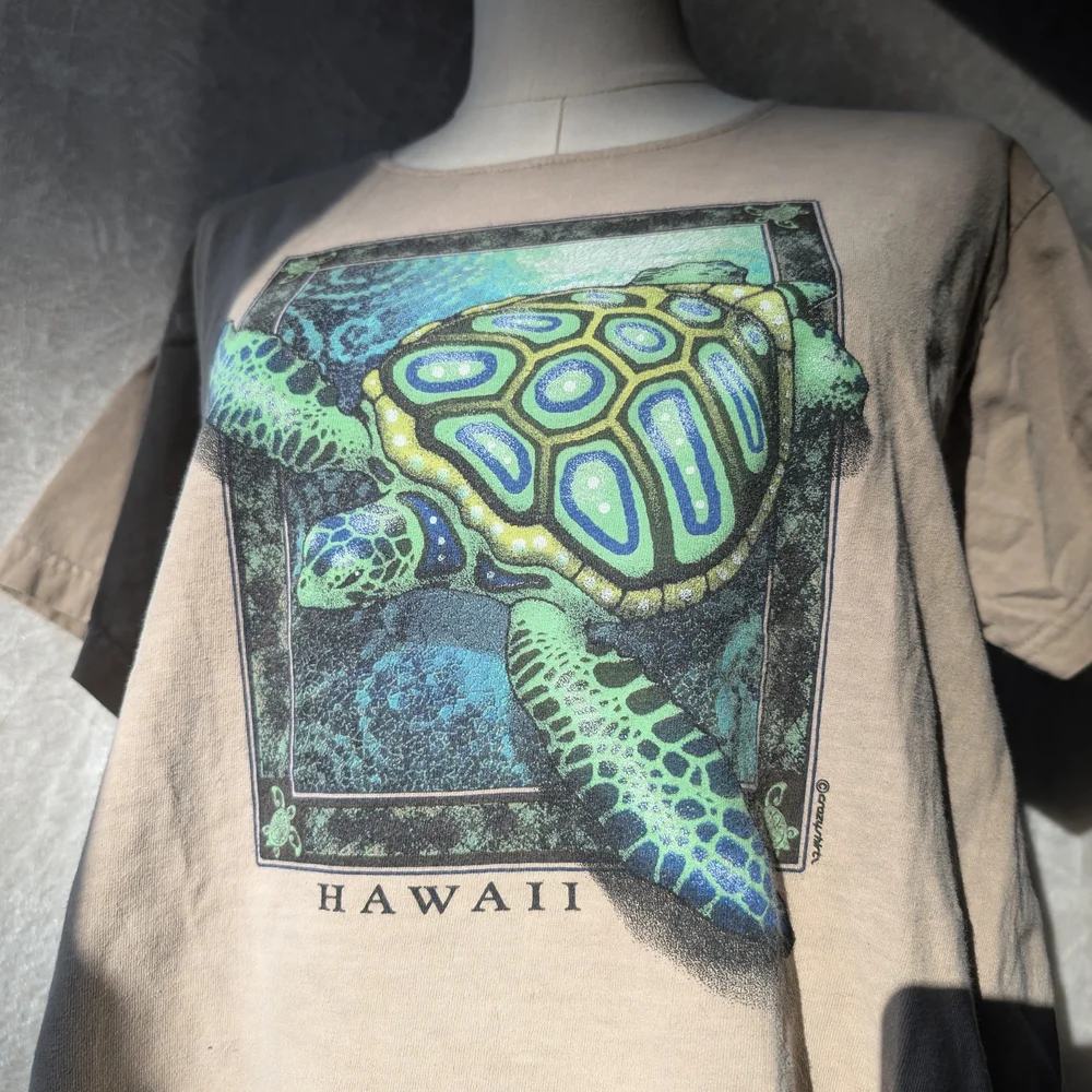 VTG Turtle Tee Hawaii Crazy Shirt Kona Coffee Dyed Combed Cotton - Picture 1 of 7